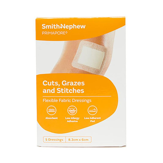 Primapore Adhesive Non-Woven Wound Dressing - 8.3cm x 6cm (5 Pack)-Auzzi Store