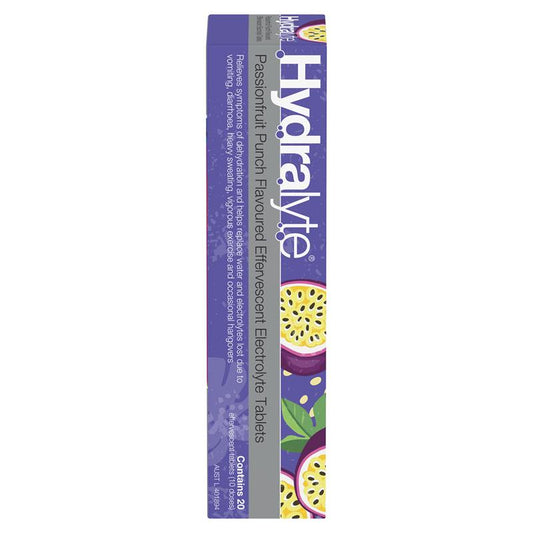 Hydralyte Electrolyte Effervescent Tablets - Passionfruit Punch Flavor (20 Tablets) – view 2 - Auzzistore