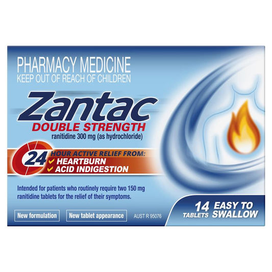 Zantac Double Strength 24 Hour 300mg - 14 Tablets for Extended Relief