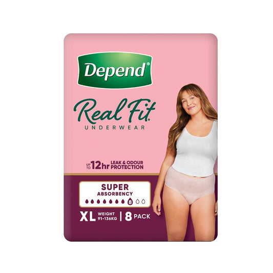 Depend Women Real Fit Underwear - Super Extra Large 8 Pack for Discreet Comfort-Auzzi Store