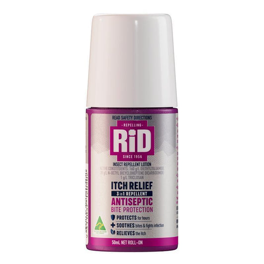 RID Ultimate Antiseptic Insect Repellent Roll On 50ml - Triple Action Protection-Auzzi Store