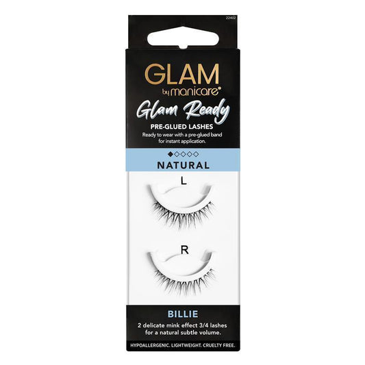 Glam By Manicare Glam Ready Pre-Glued Billie Lashes - Natural Look