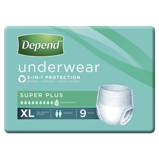 Depend Underwear Super Plus - Extra Large 9 Pack for Maximum Protection
