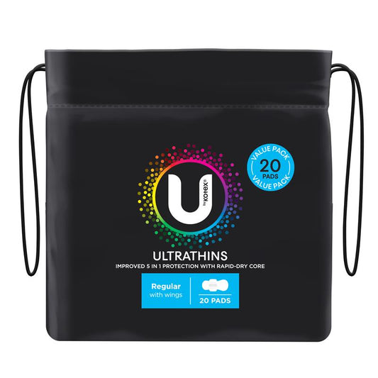 U By Kotex Ultrathin Regular Wing Bulk Pack - 20 Pads for Ultimate Comfort