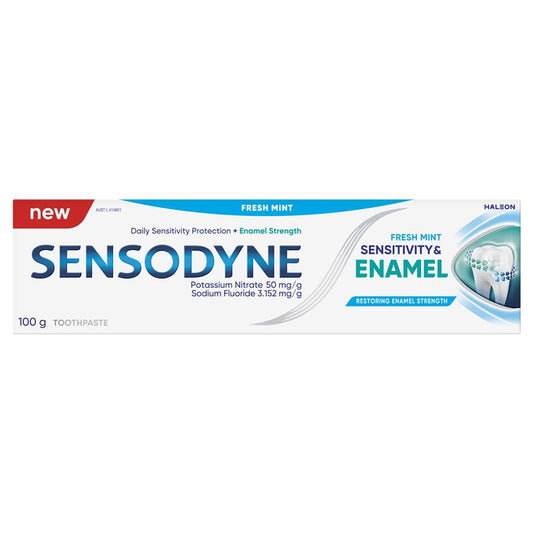 Sensodyne Toothpaste for Sensitivity & Enamel - Fresh Mint (100g)