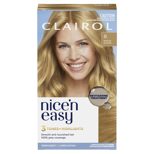 Clairol Nice N Easy 8 Natural Medium Blonde Permanent Hair Colour - 173g – view 2 - Auzzistore