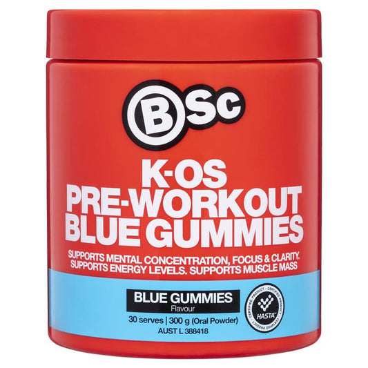 BSc K-OS Pre-Workout Blue Gummies 300g - Elevate Your Workout Performance – view 2