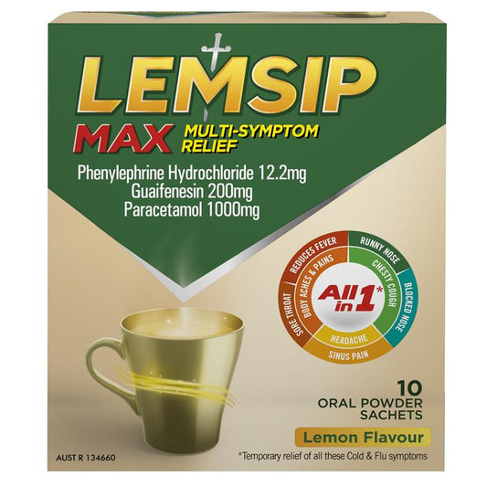 Lemsip Max All-In-1 Cold and Flu Relief Hot Drink - Lemon Flavor (10 Sachets) – view 2