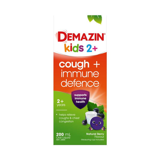 Demazin Kids 2+ Cough + Immune Defence 200ml - Natural Berry Flavor – view 2