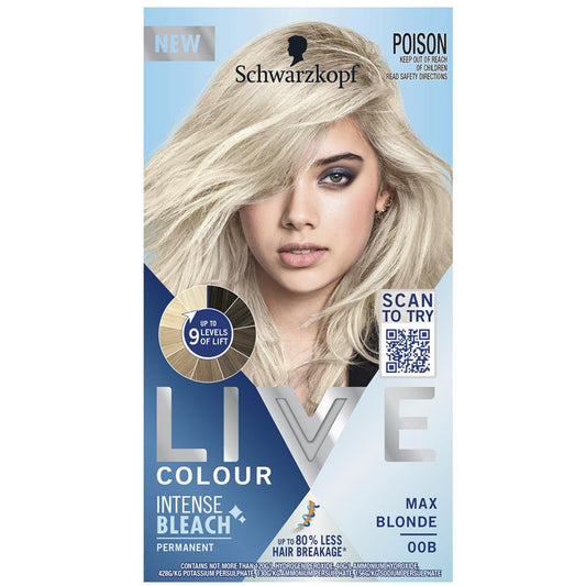Schwarzkopf Live Colour Permanent Intense Bleach Max Blonde 00B - 50ml - Auzzistore