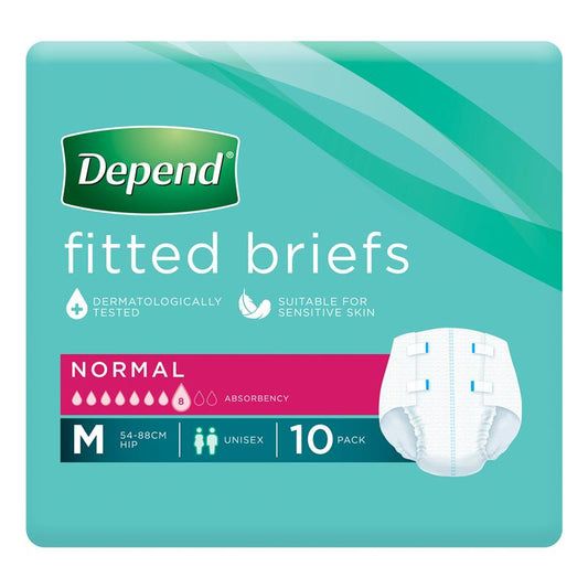 Depend Fitted Briefs Medium - 10 Pack for Ultimate Incontinence Protection-Auzzi Store