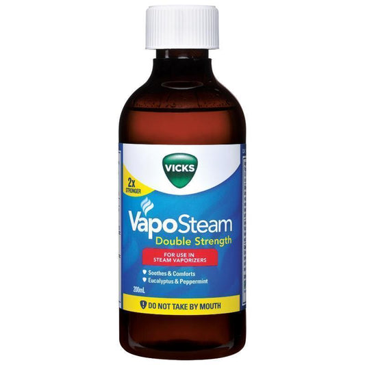 Vicks VapoSteam Double Strength 200ml - Eucalyptus & Peppermint Inhalant-Auzzi Store