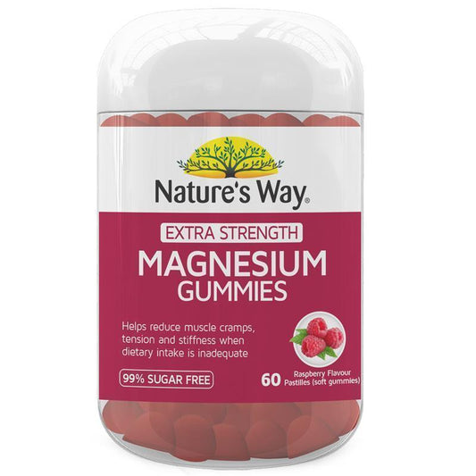 Nature's Way Magnesium + D3 Gummies, Extra Strength, Sugar-Free, 60