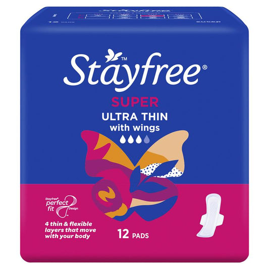Stayfree Ultra Thin Super Absorbent Sanitary Pads with Wings - 12 Pack – view 2