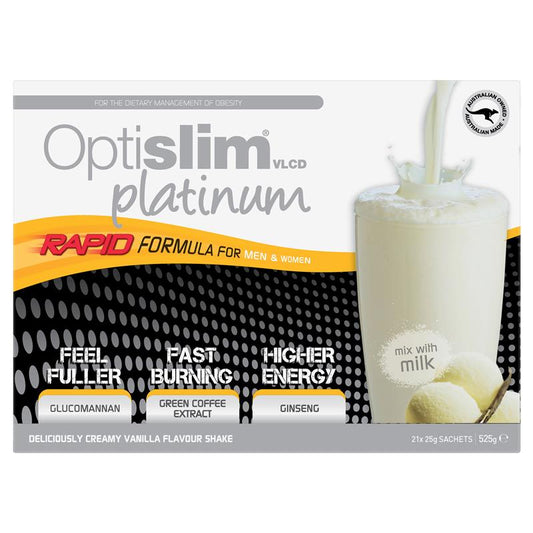 Optislim VLCD Platinum Vanilla Shake - 21 Sachets for Rapid Weight Loss-Auzzi Store