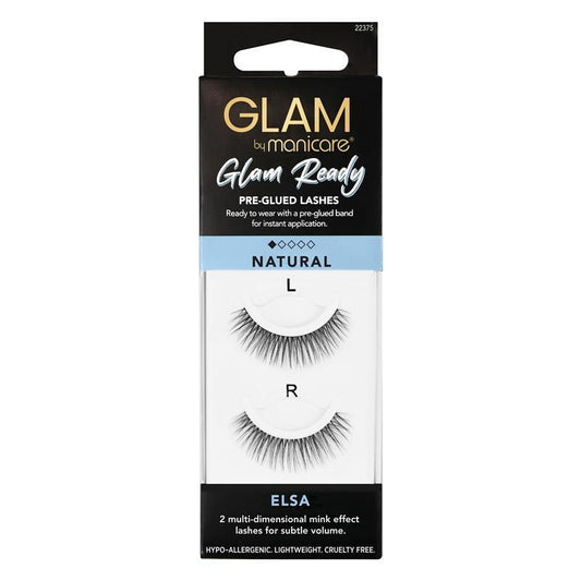 Glam By Manicare Glam Ready Pre-Glued Elsa Lashes - Natural Volume