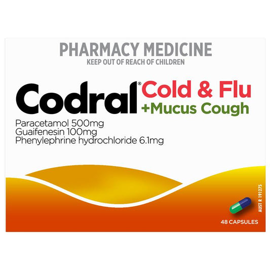 Codral Cold & Flu + Mucus Cough 48 Capsules - Fast Relief Formula – view 2