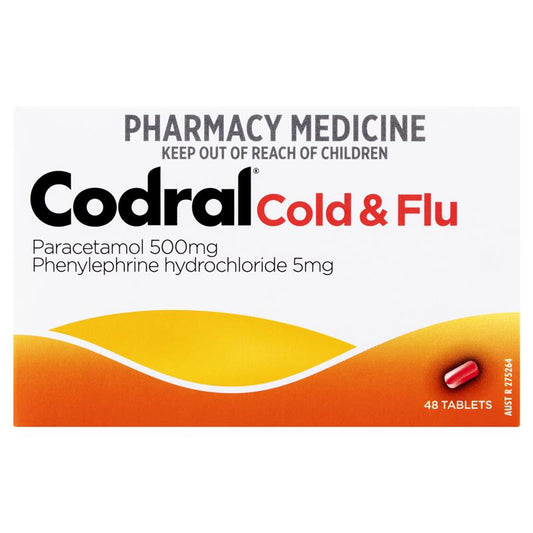 Codral PE Cold & Flu Tablets 48 Pack - Non-Drowsy Relief for Cold Symptoms - Auzzi Store