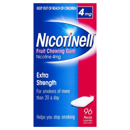 Nicotinell 4mg Fruit Chewing Gum - 96 Pieces for Quick Smoking Cessation-Auzzi Store