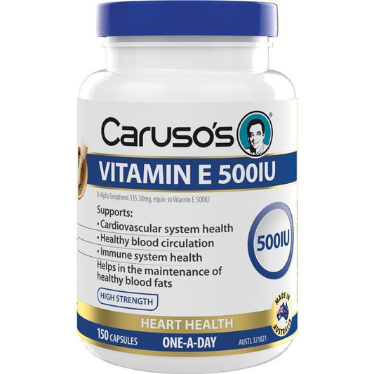 Caruso's Vitamin E 500IU Capsules - 150 Count for Heart & Skin Health