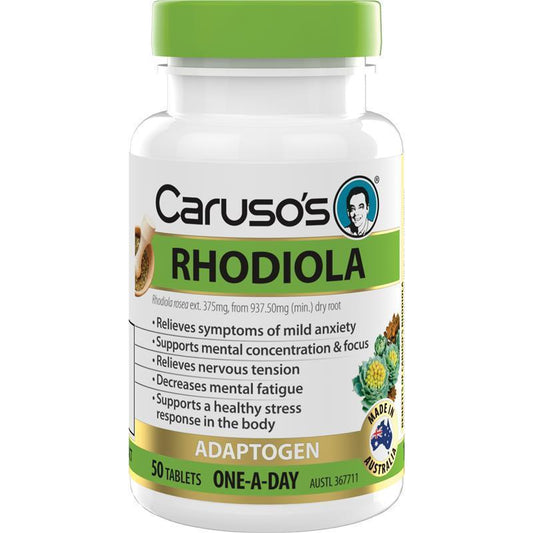 Caruso's Rhodiola 50 Tablets - Natural Adaptogen for Stress Relief - Auzzi Store