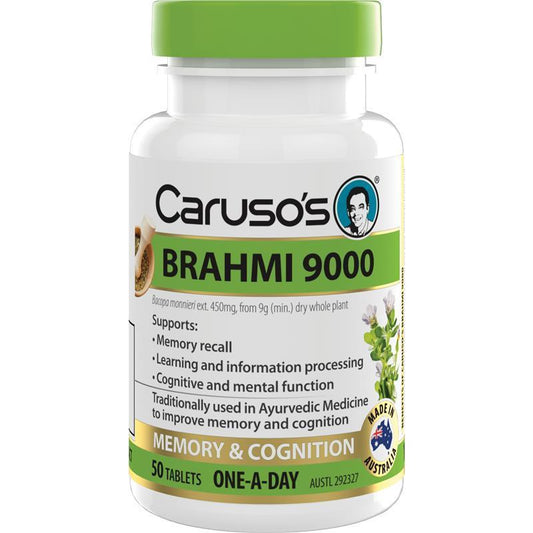 Caruso's Brahmi 9000 50 Tablets - Enhance Memory and Cognitive Function