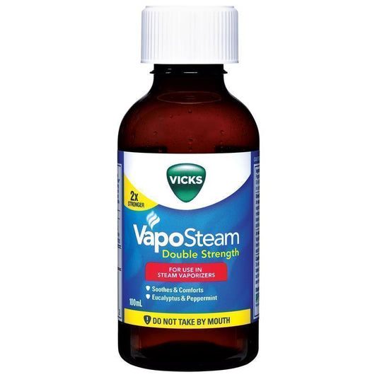Vicks VapoSteam Double Strength Inhalant 100ml - Eucalyptus & Peppermint-Auzzi Store