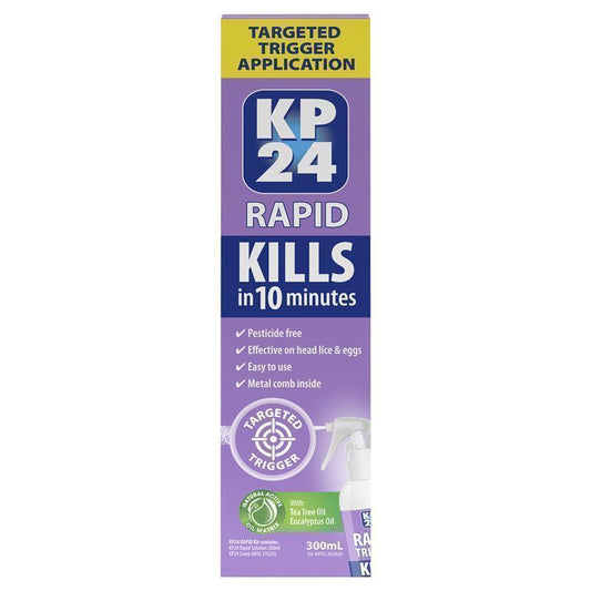 KP24 Rapid Head Lice/Nit Treatment 300ml Trigger Spray - Fast & Effective - Auzzi Store