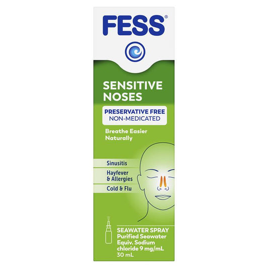 Fess Sensitive Noses Seawater Nasal Spray 30ml - Natural Relief-Auzzi Store