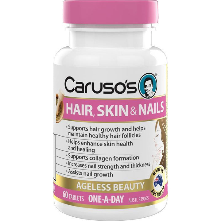 Carusos Hair Skin & Nails 60 Tablets - Support for Healthy Growth - Auzzistore