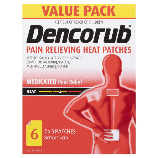 Dencorub Pain Relieving Heat Patches Value 6 Pack - Soothing Relief for Aches – view 2