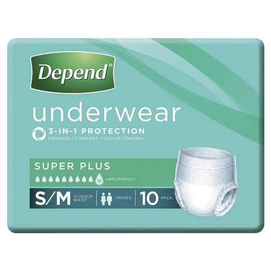 Depend Super Plus Unisex Underwear S/M 10 Pack – Maximum Protection – view 2