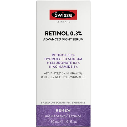 Swisse Skincare Retinol 0.3% Advanced Night Serum 30ml - Anti-Aging Powerhouse