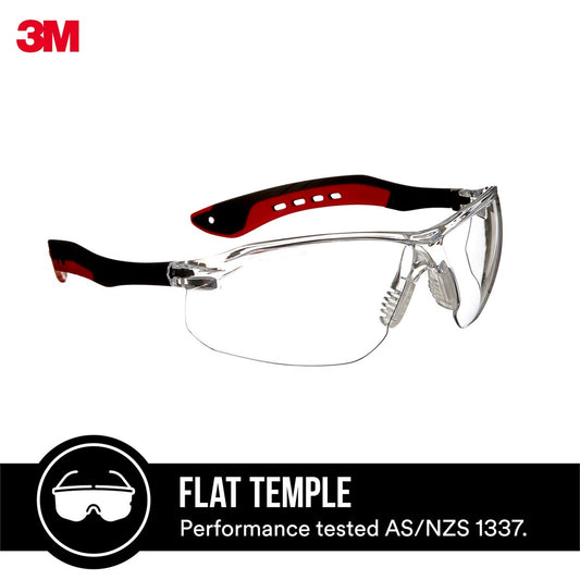 3M Flat Temple Safety Glasses Clear - 1 Pack - Composite - UV Protection – view 2