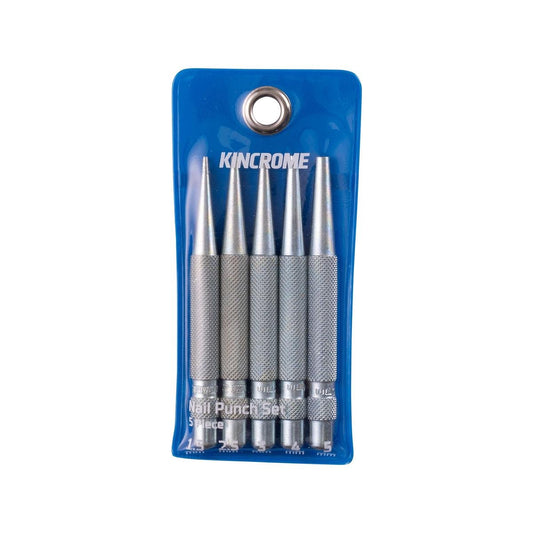 Kincrome 5 Piece Nail Punch Set - Chrome Vanadium Steel - 1.5mm to 5mm - Auzzistore