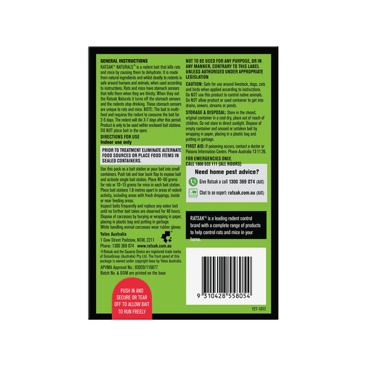 Ratsak Naturals Rodenticide - 450g - Pellets - Safe for Livestock – view 2 - Auzzistore