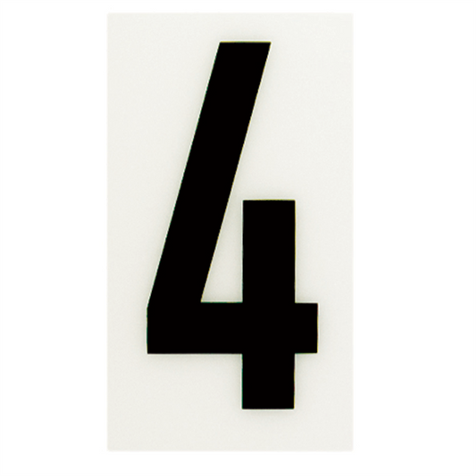 Sandleford 85mm White Self Adhesive House Number 4 - Durable Polycarbonate