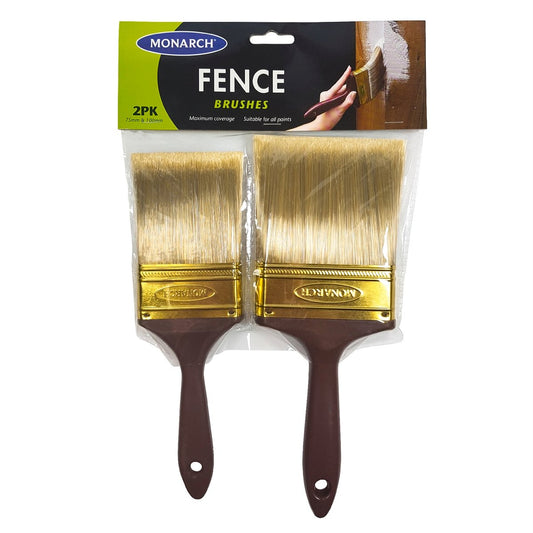Monarch Fence Brush Set - 75mm & 100mm - Plastic - Coarse Timber Use - 2 Pack - Auzzistore