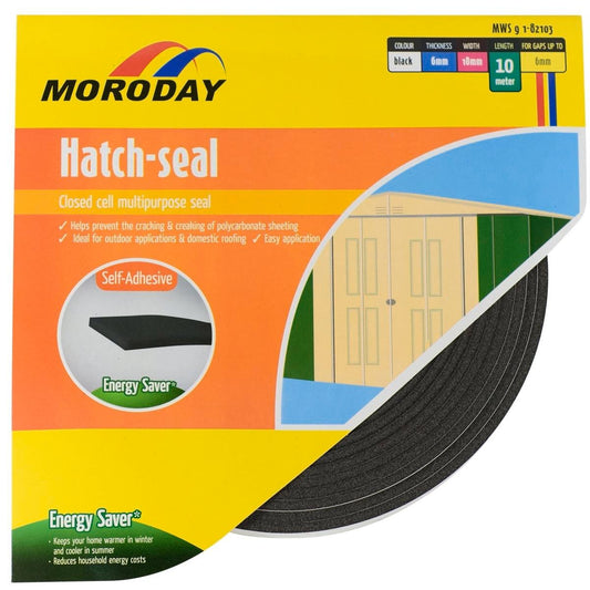 Moroday Hatch Seal Foam 6x18mmx10m Black - Noise Reduction - Easy Install - Auzzistore