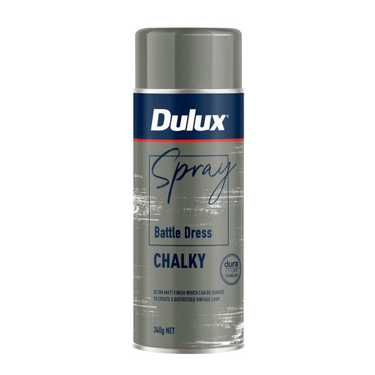 Dulux Spray Paint Chalky 340g Battle Dress - Fast Drying - Self-Priming - Auzzistore