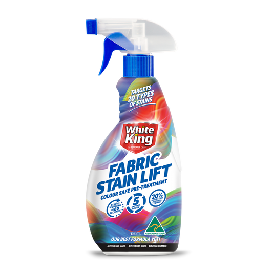 White King Fabric Stain Lift Spray - 750ml - Bleach-Free - White - 5x Enzyme Action