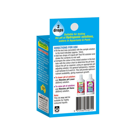 Manutec Liquid pH Test Kit - 50ml - Indicator Liquid - Hydroponic Use – view 2 - Auzzistore