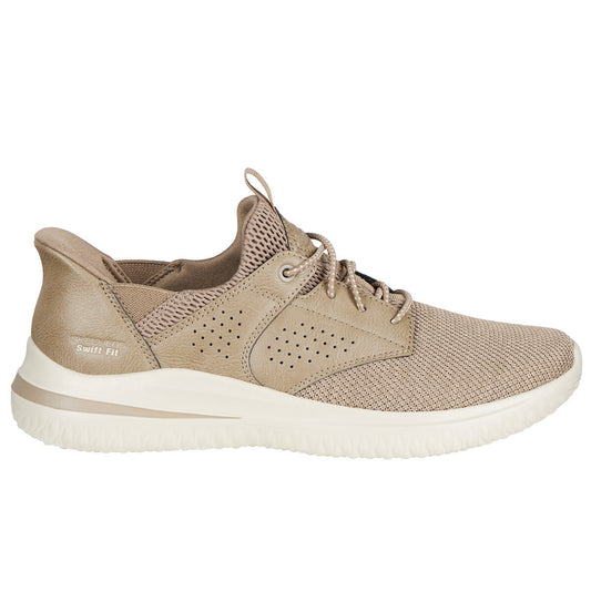 Skechers Men's Delson Tan AU 11 Shoe - Air-Cooled Memory Foam, Flexible Outsole