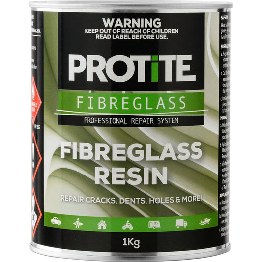Protite Fibreglass Resin 1kg - Strong Adhesion - Low Styrene Emission