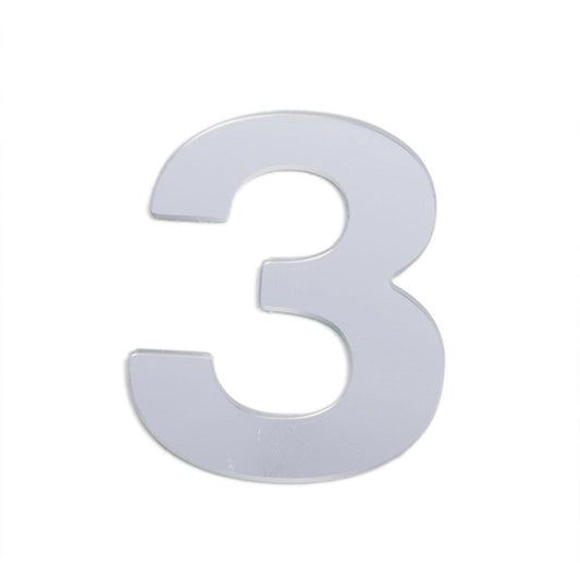 Sandleford 25mm Silver Self Adhesive House Number 3 - Durable Address Numeral
