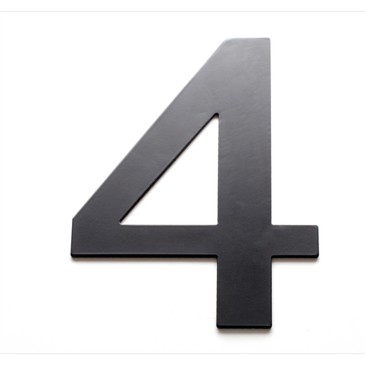 Sandleford Black Lorenzo House Number 4 - 200mm Steel - Rust Resistant