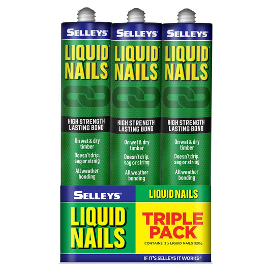 Selleys Liquid Nails Construction Adhesive 320g 3 Pack High Strength