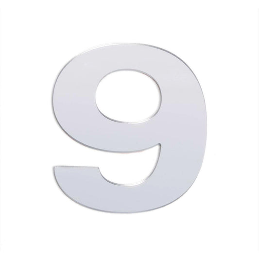 Sandleford 25mm Silver Self Adhesive House Number 9 - PC - Weather Resistant