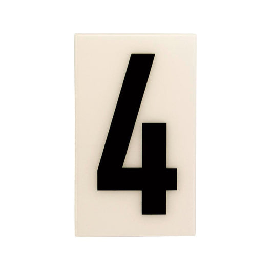 Sandleford Self Adhesive House Number 4 - 60mm - White - Polycarbonate