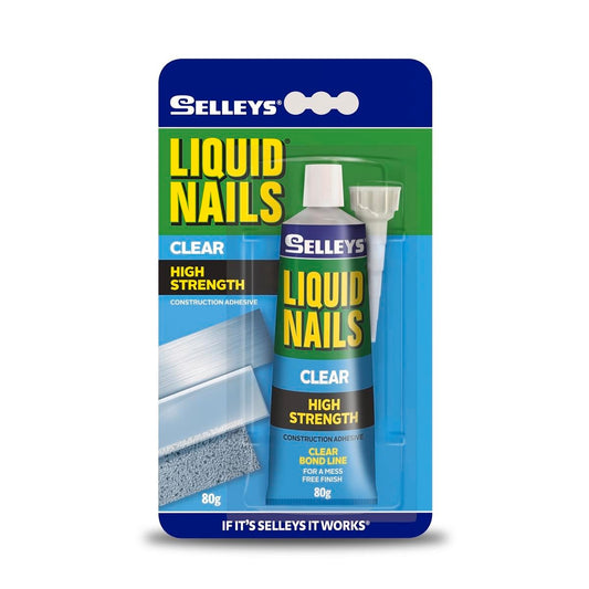 Selleys Liquid Nails Clear Adhesive 80g Polymer UV Resistant Bond - Auzzistore